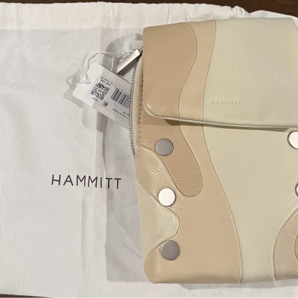 NWT $275 Hammitt Leather VIP Mobile phone Crossbody Coastal Cream Silver HRDWR - Picture 9 of 13